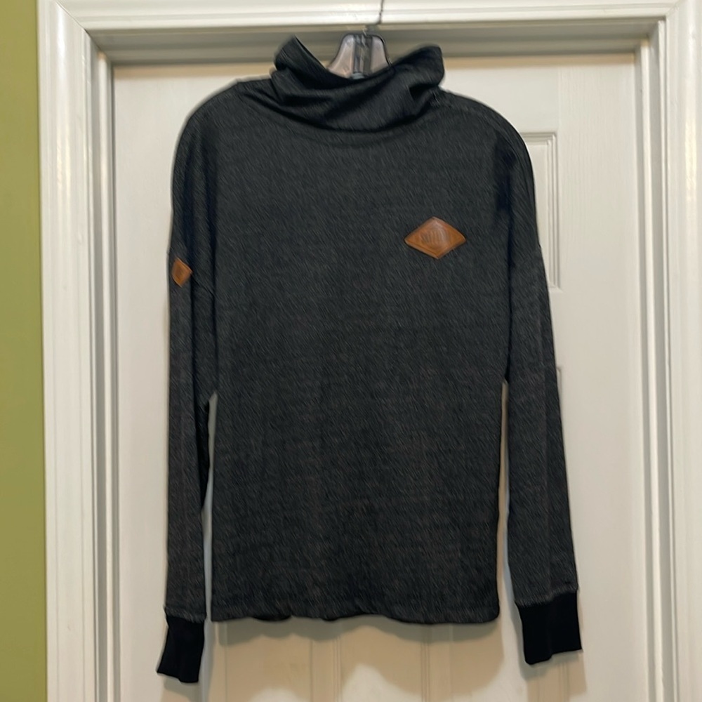 Ski the East - charcoal gray turtleneck jersey - size S